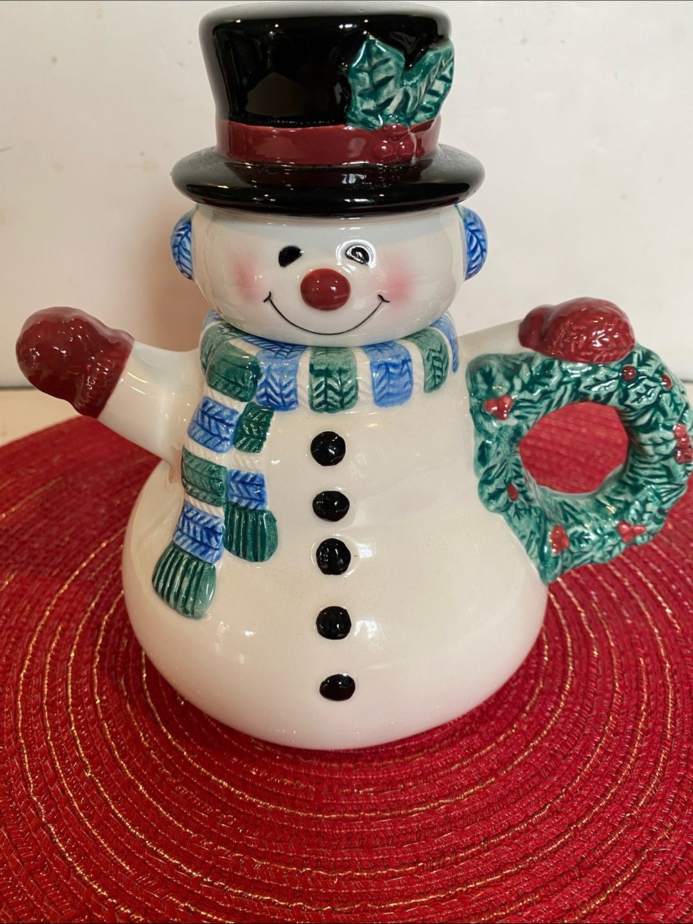 Vintage Hallmark Ceramic Snowman Teapot